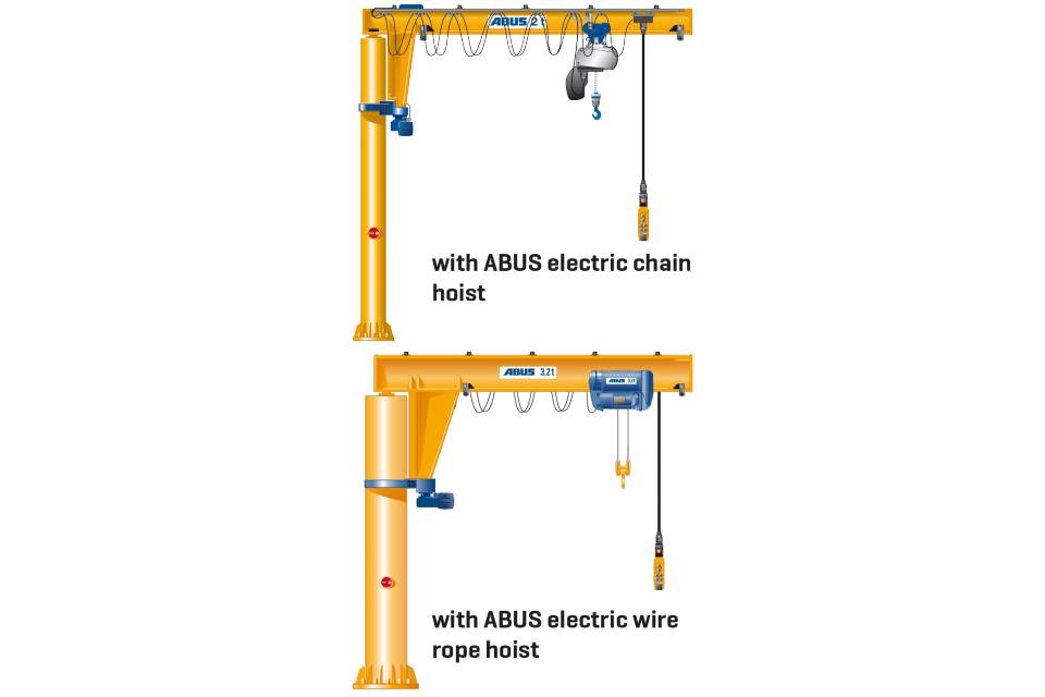 Jib crane in workshop