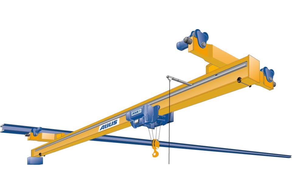Overhead crane in warehouse